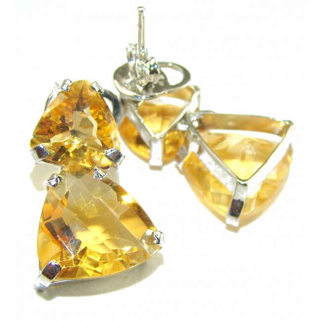 Colors of the Nature authentic Lemon Topaz .925 Sterling Silver handcrafted earrings