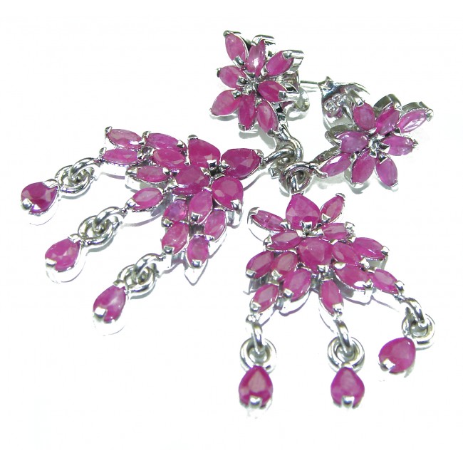 Excellent quality Genuine Ruby .925 Sterling Silver handcrafted earrings