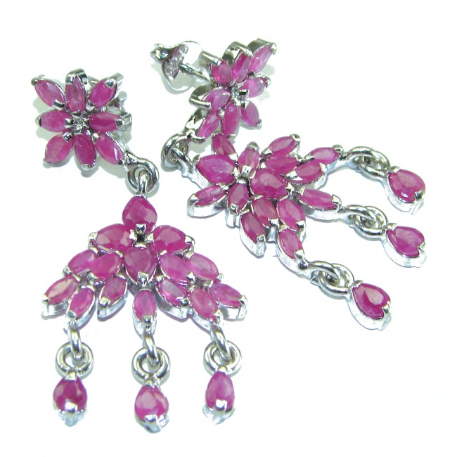 Excellent quality Genuine Ruby .925 Sterling Silver handcrafted earrings