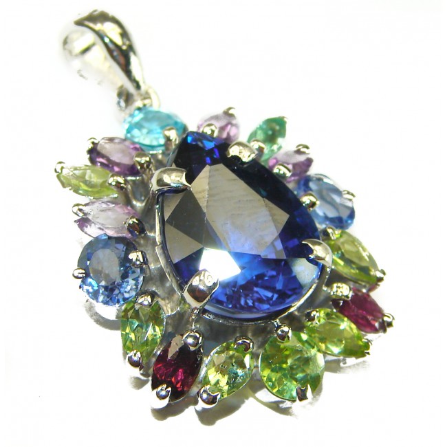 Ginevra London Blue Topaz .925 Sterling Silver handcrafted Pendant