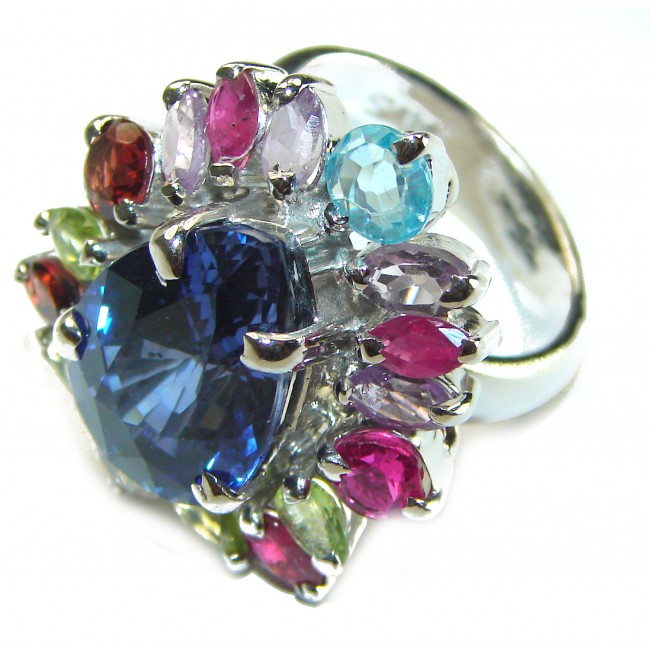 Ginevra London Blue Topaz .925 Sterling Silver handcrafted ring size 7 1/2