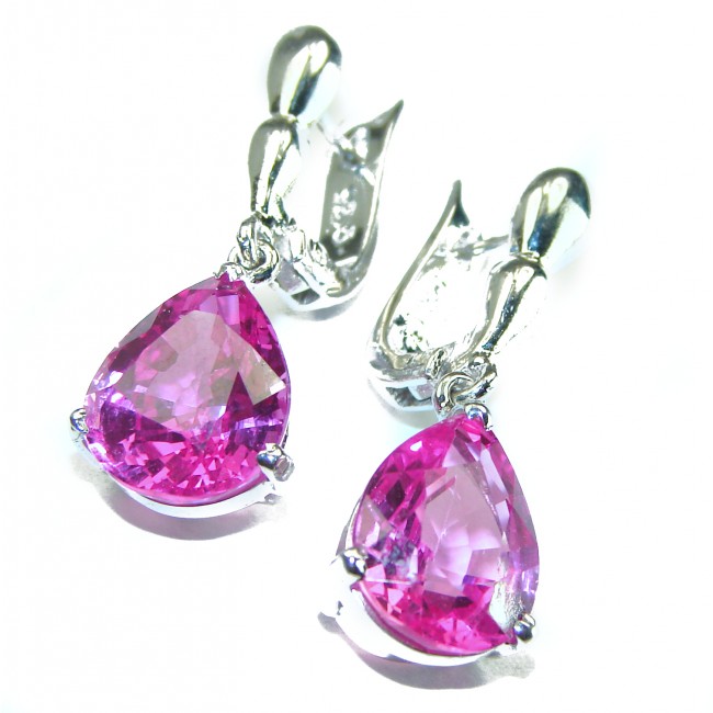 Scarlett - A Spark of Sweetness Hot Pink Topaz .925 Sterling Silver handcrafted earrings