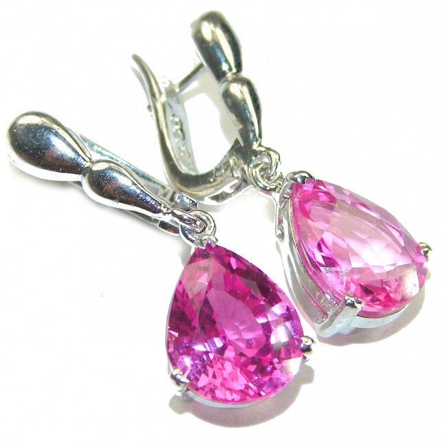 Scarlett - A Spark of Sweetness Hot Pink Topaz .925 Sterling Silver handcrafted earrings