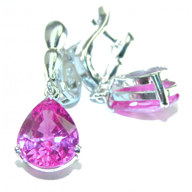 Scarlett - A Spark of Sweetness Hot Pink Topaz .925 Sterling Silver handcrafted earrings