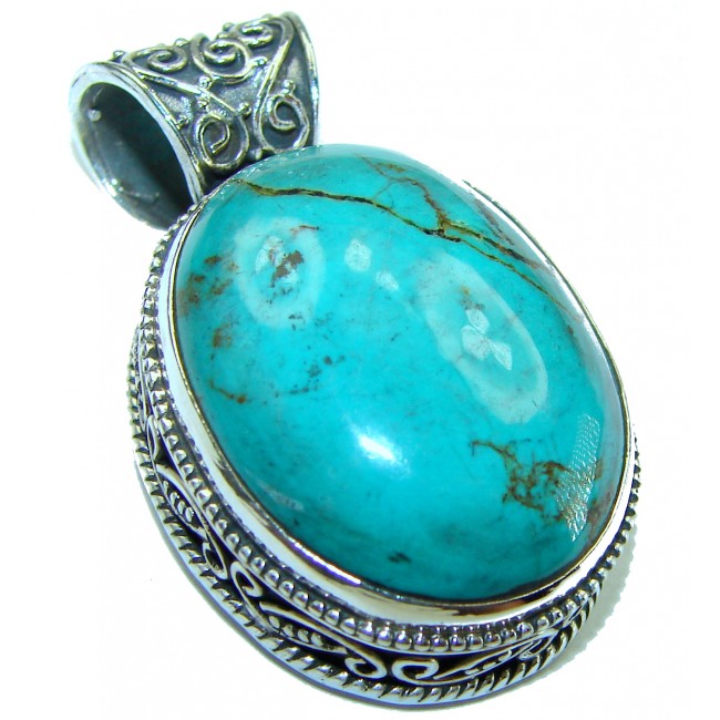 Arizona Beauty Natural Natural Turquoise .925 Sterling Silver handmade pendant