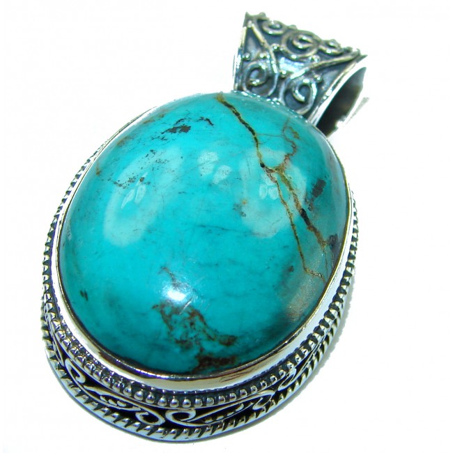 Arizona Beauty Natural Natural Turquoise .925 Sterling Silver handmade pendant