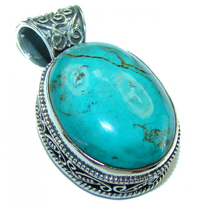 Arizona Beauty Natural Natural Turquoise .925 Sterling Silver handmade pendant