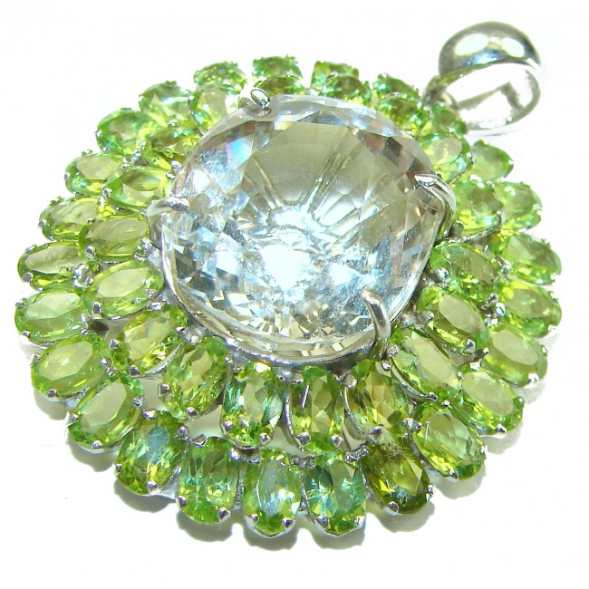 Green Ivy Green Amethyst - Prasolite Peridot .925 Sterling Silver handcrafted Large pendant