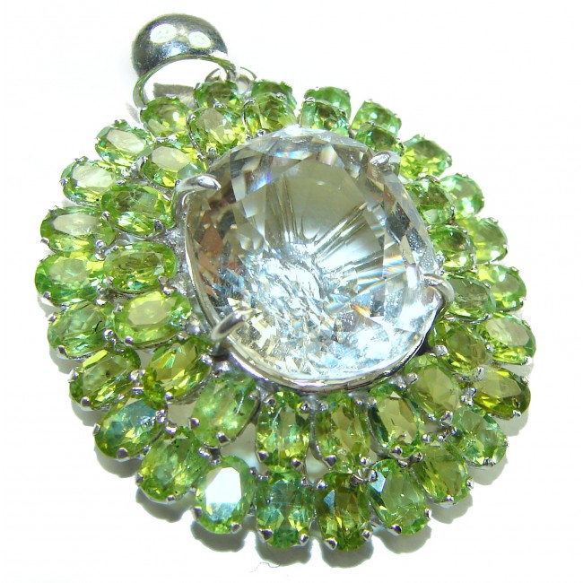 Green Ivy Green Amethyst - Prasolite Peridot .925 Sterling Silver handcrafted Large pendant