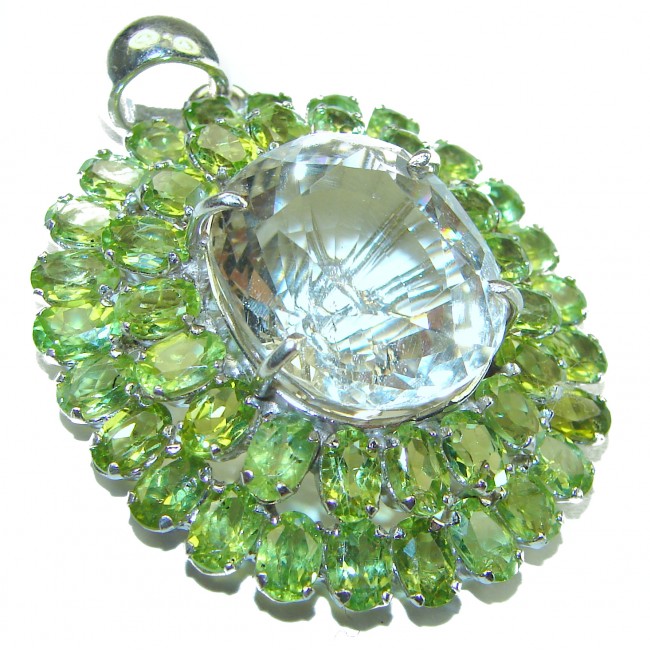 Green Ivy Green Amethyst - Prasolite Peridot .925 Sterling Silver handcrafted Large pendant