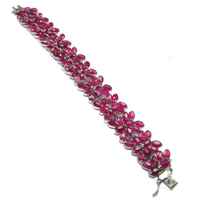 Infinity Authentic Ruby .925 Sterling Silver handmade Bracelet