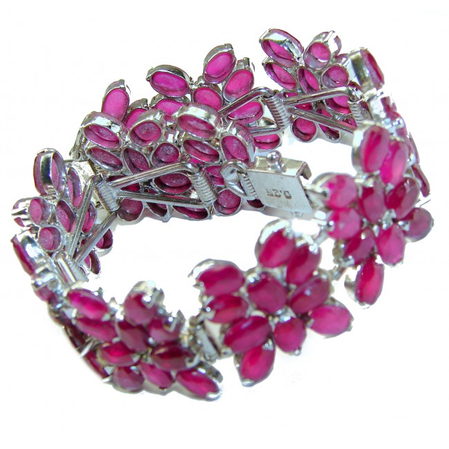 Infinity Authentic Ruby .925 Sterling Silver handmade Bracelet