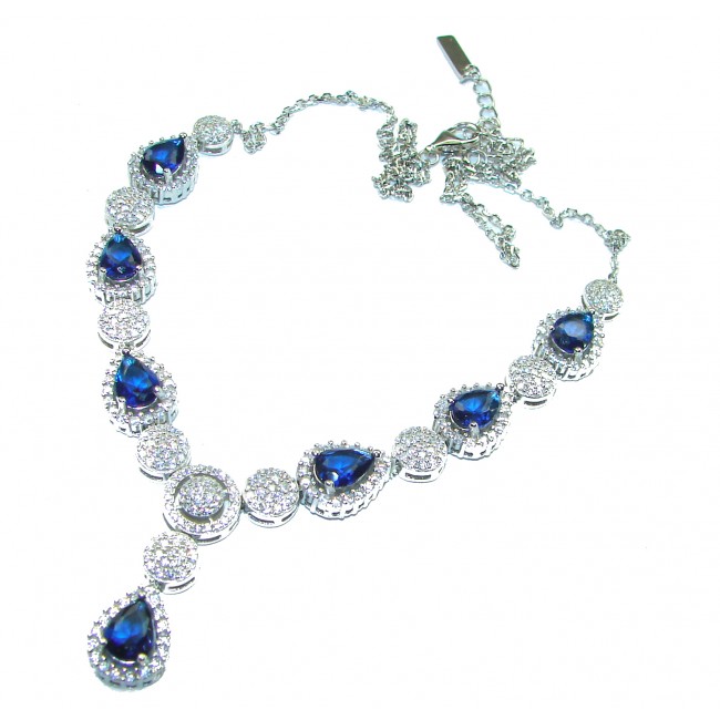 Endless Love Sapphire .925 Sterling Silver handcrafted necklace