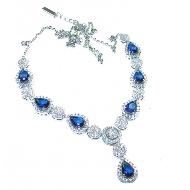 Endless Love Sapphire .925 Sterling Silver handcrafted necklace