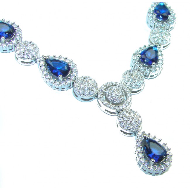 Endless Love Sapphire .925 Sterling Silver handcrafted necklace