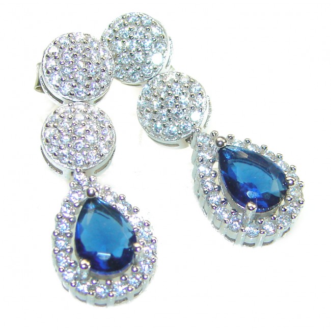 Real Beauty Sapphire .925 Sterling Silver handcrafted earrings