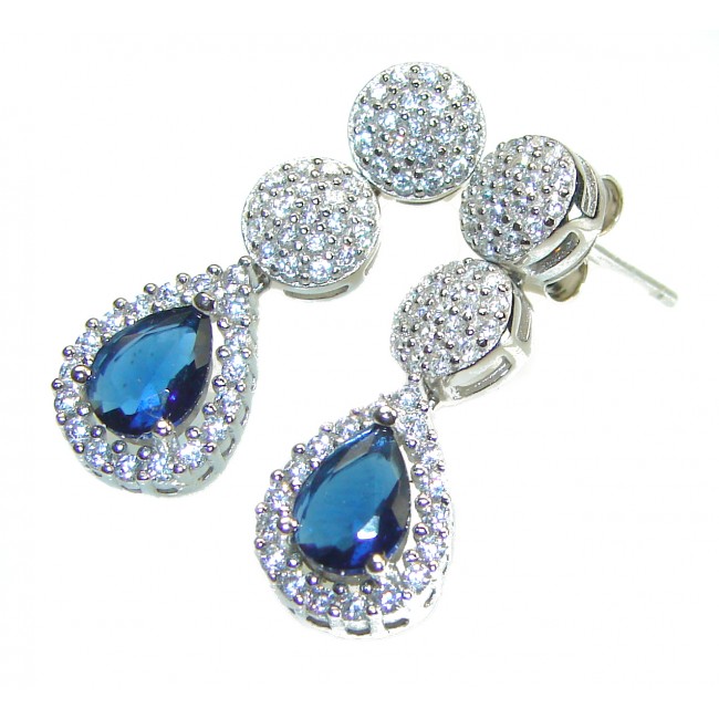 Real Beauty Sapphire .925 Sterling Silver handcrafted earrings