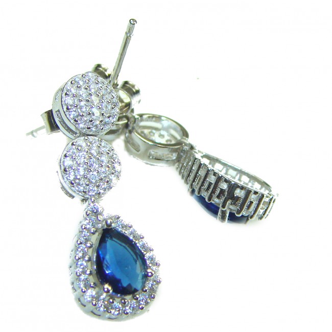 Real Beauty Sapphire .925 Sterling Silver handcrafted earrings