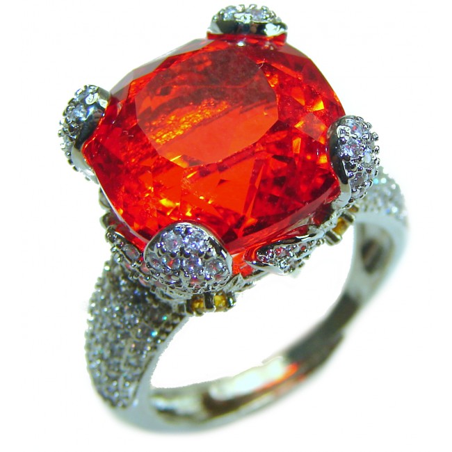 Red Passion incredible Deep Red Topaz .925 Sterling Silver handmade Ring s. 7 1/2