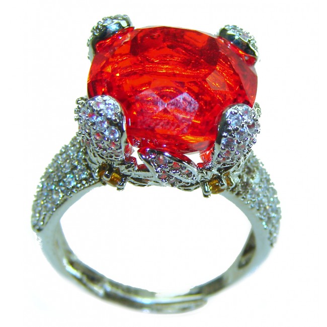 Red Passion incredible Deep Red Topaz .925 Sterling Silver handmade Ring s. 7 1/2