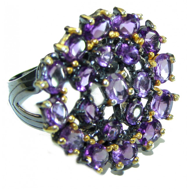 Spectacular Amethyst .925 Sterling Silver Handcrafted Ring size 7 3/4