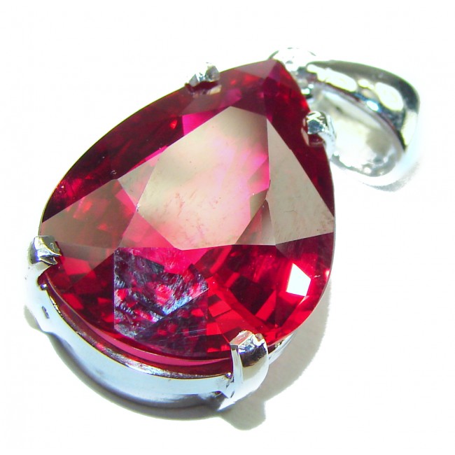 Luxurious Style Red Topaz .925 Sterling Silver handmade Pendant