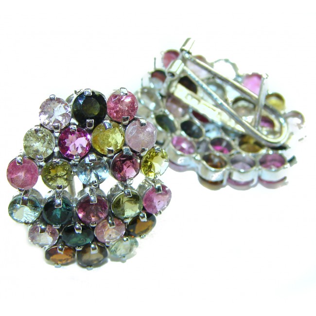 Amazing authentic Brazilian Tourmaline .925 Sterling Silver handcrafted earrings