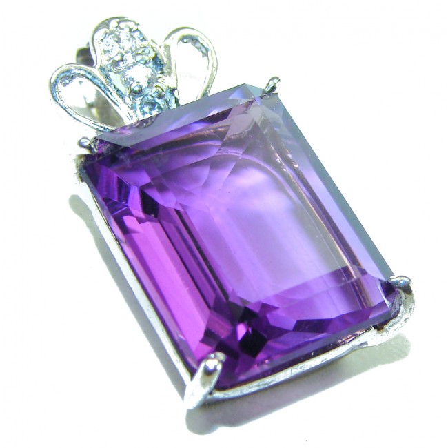 Brilliant Revelation authentic Amethyst .925 Sterling Silver Statement handcrafted Pendant