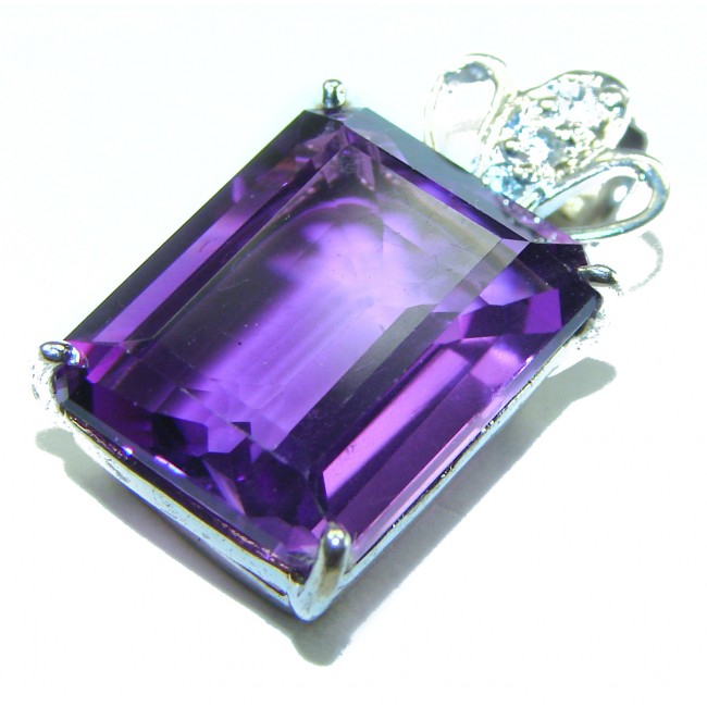 Brilliant Revelation authentic Amethyst .925 Sterling Silver Statement handcrafted Pendant