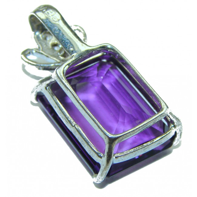 Brilliant Revelation authentic Amethyst .925 Sterling Silver Statement handcrafted Pendant