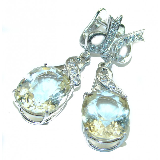 Summer Breeze 10.2 carat Citrine .925 Sterling Silver handmade Earrings