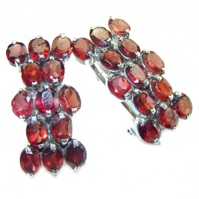 Bella Authentic Garnet .925 Sterling Silver handcrafted earrings