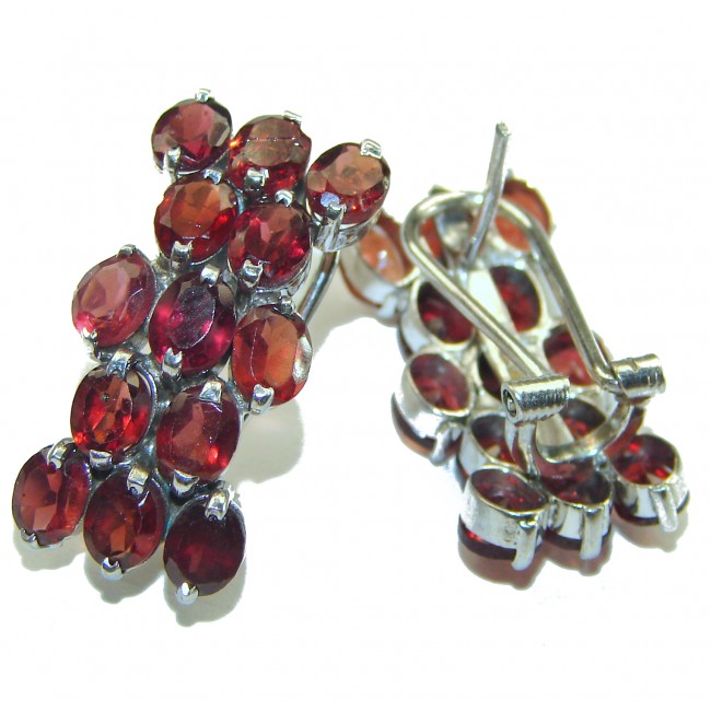 Bella Authentic Garnet .925 Sterling Silver handcrafted earrings