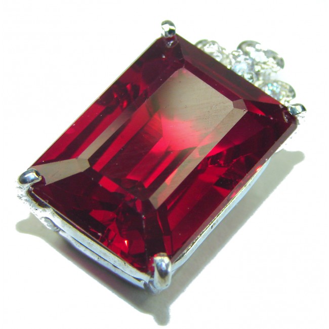 Incredible Authentic Red Topaz .925 Sterling Silver handmade pendant