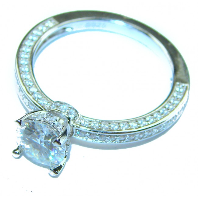 2.5 carat White Topaz .925 Sterling Silver handcrafted ring size 7 1/4