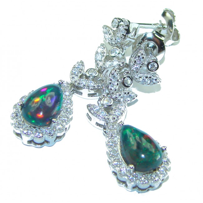 A Million Stars Black Opal .925 Sterling Silver handcrafted earrings