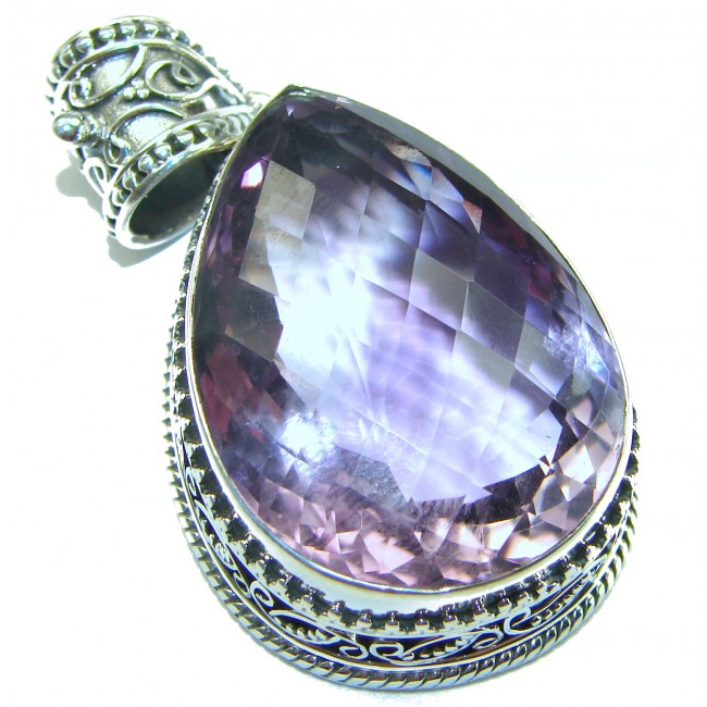 Best quality 29.6 grams Genuine Pink Amethyst .925 Sterling Silver handcrafted pendant