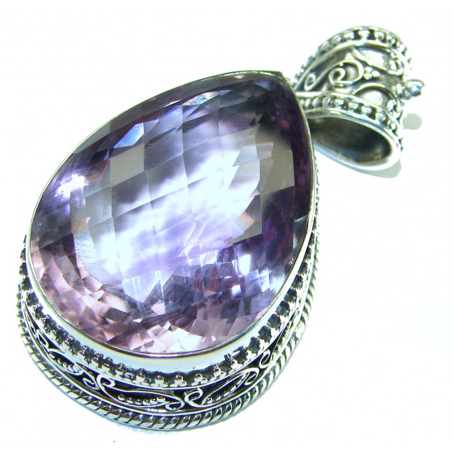 Best quality 29.6 grams Genuine Pink Amethyst .925 Sterling Silver handcrafted pendant