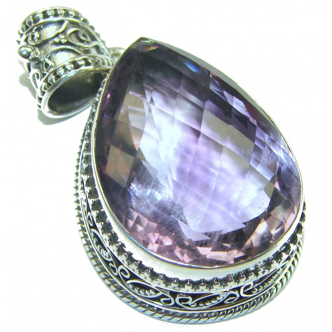 Best quality 29.6 grams Genuine Pink Amethyst .925 Sterling Silver handcrafted pendant