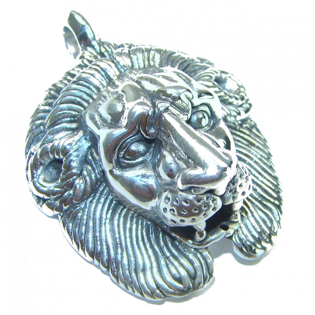 Sterling Leo's head .925 Silver Bali handmade Pendant