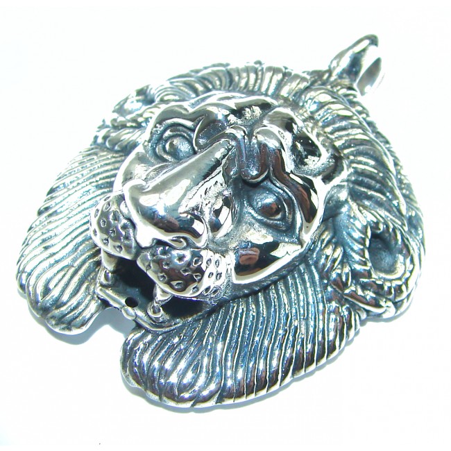 Sterling Leo's head .925 Silver Bali handmade Pendant