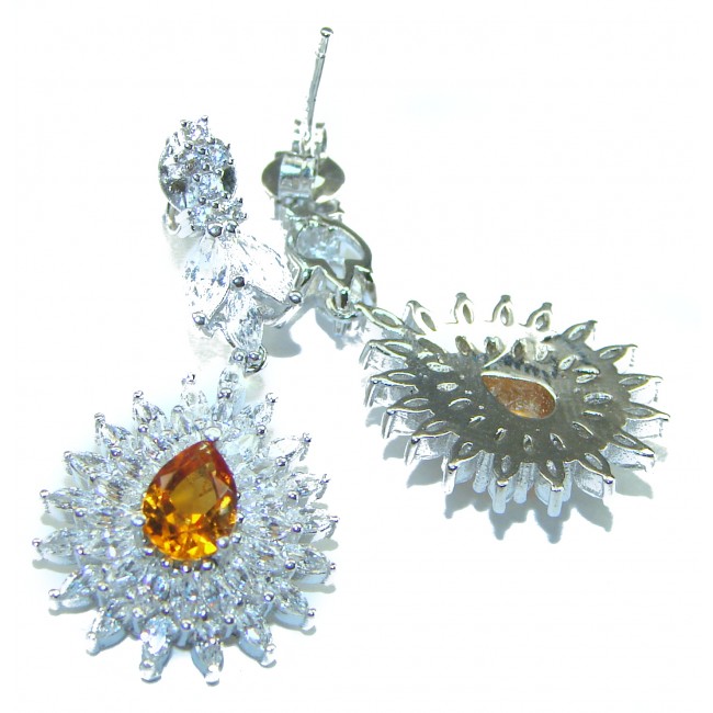 Luxury Yellow Sapphire .925 Sterling Silver handcrafted earrings