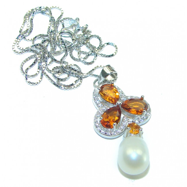 Spring Flowers Pearl .925 Sterling Silver Necklace