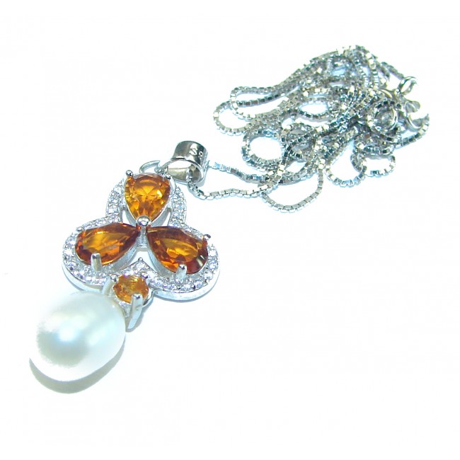 Spring Flowers Pearl .925 Sterling Silver Necklace