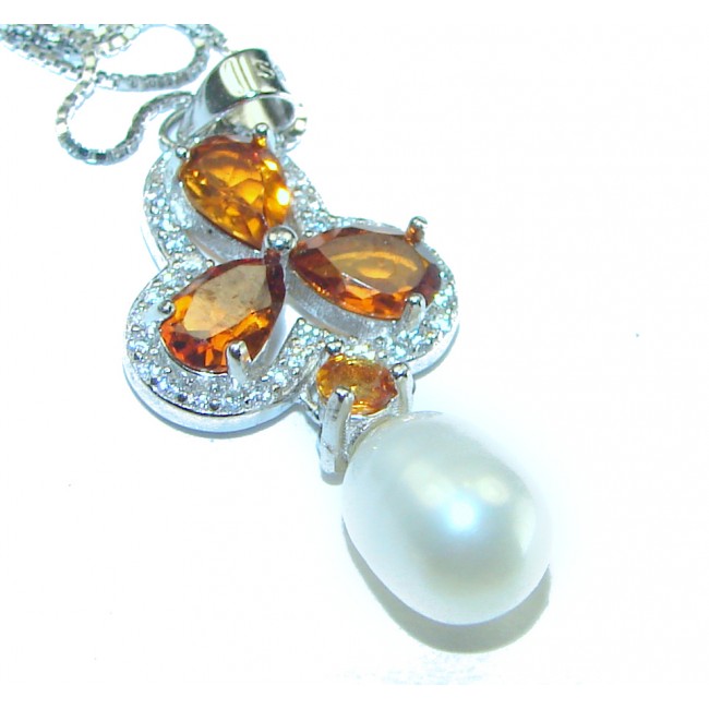 Spring Flowers Pearl .925 Sterling Silver Necklace