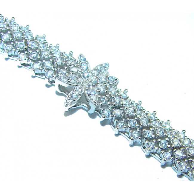 Luxurious Genuine White Topaz .925 Sterling Silver Bracelet