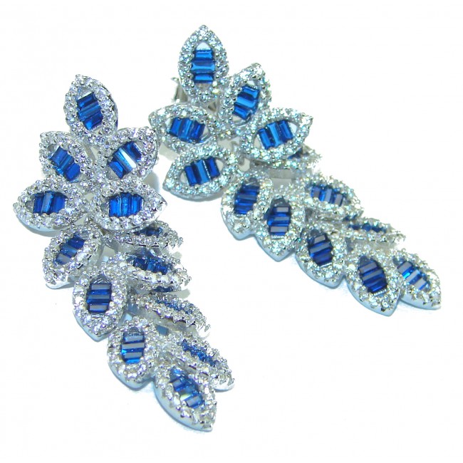 Francesca authentic Sapphire .925 Sterling Silver handcrafted earrings