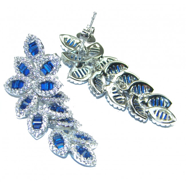 Francesca authentic Sapphire .925 Sterling Silver handcrafted earrings