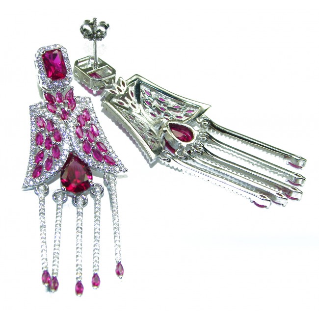 Liberty Bell - Endless Beauty Ruby .925 Sterling Silver handcrafted earrings