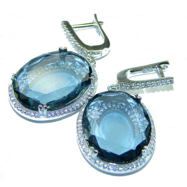 Noire natural Smoky Topaz .925 Sterling Silver handcrafted earrings